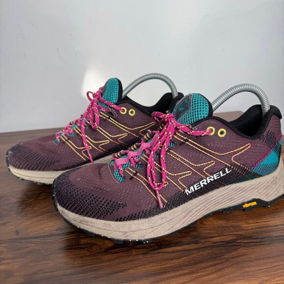 Merrell Trail Running Shoes Womens 9 Plum Teal Pink Vibram FloatPro J067226 - Picture 1 of 7